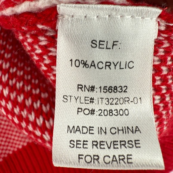 BIBI Red White Heart Checkered Valentine Oversized Cardigan Sweater Medium NWT - Picture 4 of 6